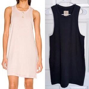Chaser Tank Dress S Black Slub French Terry Deep Armhole CW8957-TRBLK